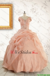 New Style y acc Vestidos de quinceañera en el melocotón para 2015