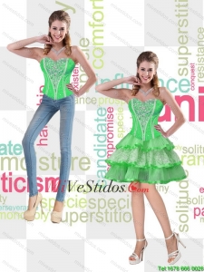 Primavera Verde novio decentes Vestidos de baile con rebordear de 2015