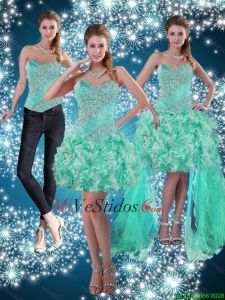 Verde Manzana amor que rebordea hermosos vestidos de Dama de 2016