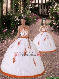 2015 Apliques de moda Macthing vestido de la hermana de Blanco y Naranja Rojo