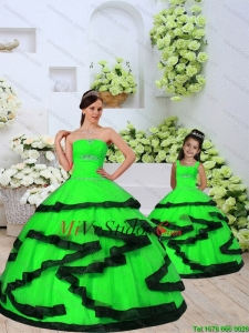 De moda rebordear y acanalar primavera Verde Macthing Hermana Dress for 2015 Primavera