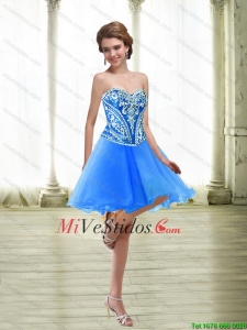 Corta de moda del bordado del azul real Dama Vestidos para 2015