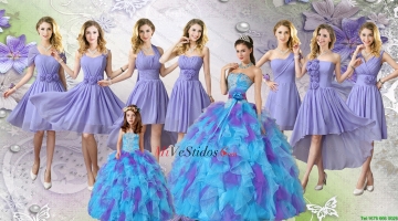 Elegante Multi color Tul Vestidos de quinceañera y encantadores del vestido de bola Mini Vestidos de quinceañera y de moda Hecho a mano Flores Dama Vestidos