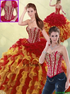 Rebordear Lujoso y las colmenas Vestidos de quinceañera en Multi Color