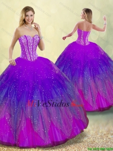 Nuevo estilo de bola del vestido del dulce 16 vestidos en Multi Color para 2016