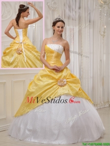 Los mejores vestidos de amarillo Vendiendo bola vestido sin tirantes de quinceañera