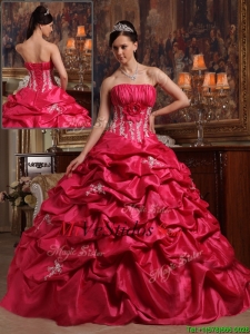Elegante Bola del coral rojo vestido sin tirantes de vestidos de quinceañera