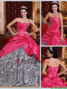 Elegante vestido de bola de las rosas fuertes Quinceanera Vestidos con rebordear