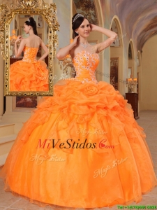 Bola Roja Nuevo estilo naranja vestido de novia Vestidos de quinceañera
