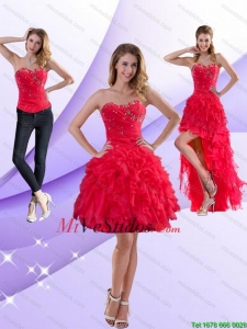 Perfecto sin tirantes Rojo 2015 Dama Vestidos con las colmenas y rebordear