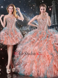 2016 Moda vestido de fiesta novia desmontable dulce 16 Vestidos para el otoño