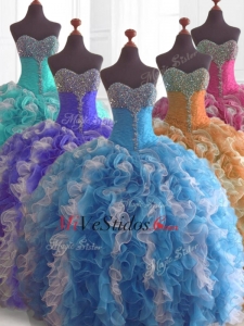 Precio más bajo rebordear y Ruffles mejores vestidos de quinceañera en Multi Color