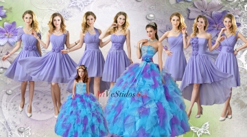 Elegante Multi color Tul Vestidos de quinceañera y encantadores del vestido de bola Mini Vestidos de quinceañera y de moda Hecho a mano Flores Dama Vestidos