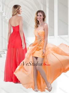 Nuevo estilo del imperio del amor con cuentas vestido de fiesta en Orange