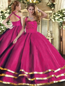 Vestidos de longitud ideales piso de longitud sin mangas rosa dulce 16 vestido con cordones
