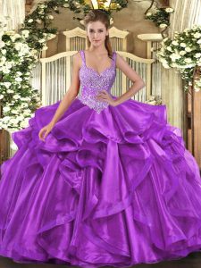 tirantes sin mangas lace up quinceanera vestidos berenjena purple organza