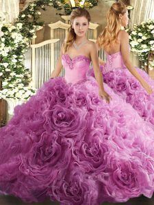 sweetheart sin mangas lace up sweet 16 vestidos rose fabric rosa con flores rodantes