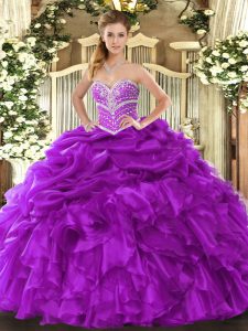 Perfecto organza sin mangas color púrpura con 15 vestidos de quinceañera para bola militar y dulces 16 y quinceañera