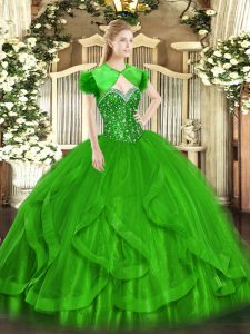 vestidos de bola 15th birthday dress verde sweetheart sin mangas hasta el suelo cordones