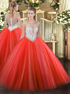 Vestidos de quinceañera perfectos sin mangas color rojo coral