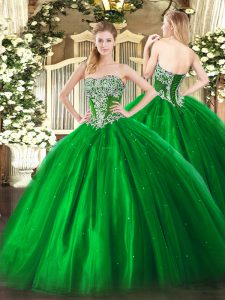 rebordear 15 vestidos de quinceañera con cordones verdes hasta el suelo sin mangas