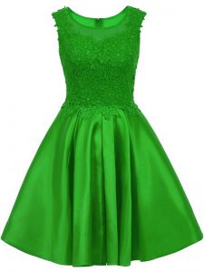 Vestidos extravagantes de corte de encaje verde para la cremallera sin mangas dulce 16