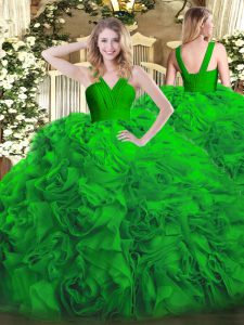 volantes dulces 16 vestidos verde con cremallera sin mangas piso longitud