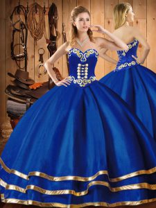 Vestido de fiesta de quinceañera dulce de organza sin mangas hasta el suelo con vestidos de fiesta azul sin mangas hasta el suelo