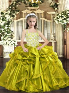 Organza sin mangas verde amarillo con cordones niña vestidos de fiesta para fiesta y dulces 16 y quinceañera y fiesta de bodas