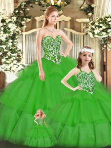 Vestidos de fiesta verdes cariño sin mangas de tul hasta el suelo con cordones hasta rebordear vestido de fiesta vestido de fiesta