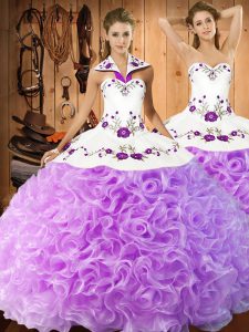 Vestidos de baile populares hasta el suelo sin mangas, vestidos de quinceañera color lila con cordones