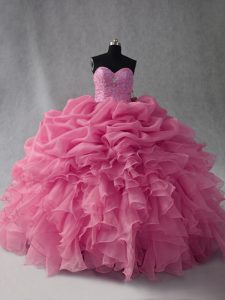 De gama alta hasta el suelo rosa rosa membrillo vestidos de novia sin mangas con cordones