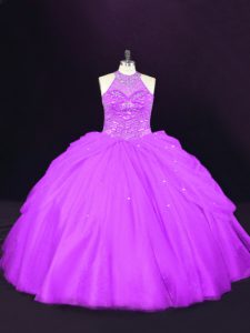 Los últimos vestidos de quinceañera con cordones de color púrpura para dulce 16 y quinceañera con cuentas