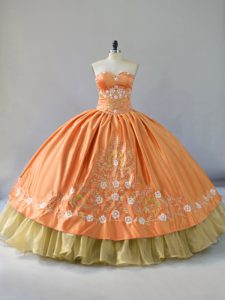 Coquetear novia de color naranja con cordones bordados y capas con volantes 15 cumpleaños vestido sin mangas