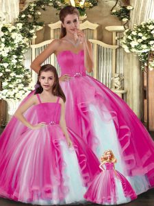 Vestidos de gala elegantes y de color rosa intenso volantes vestido de fiesta vestido de fiesta con cordones hasta el momento sin mangas hasta el suelo