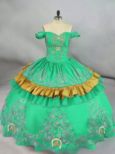 Ideal bordado dulce 16 vestido de quinceañera turquesa con cremallera sin mangas piso longitud