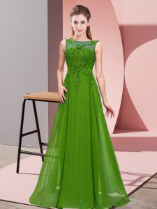 Vestido sin mangas verde clásico de las damas de la cremallera de la gasa para el banquete de boda