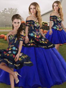 Encantador vestido de quinceañera vestido de quinceañera dulce azul real vestidos de bola con cordones de longitud del piso sin mangas