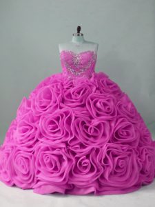 Bonitos vestidos de fiesta de color lila con cuentas, 16 vestidos con cordones de tela con flores onduladas sin mangas