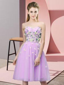 Elegante corte lila de quinceañera vestidos de fiesta de bodas con aplicaciones de novia sin mangas con cordones