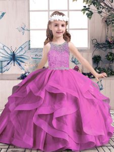 Fashion lilac girls desfile vestidos fiesta y dulce 16 y fiesta de bodas con rebordear scoop sin mangas con cordones
