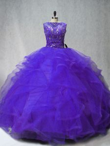 Cepillo tren vestidos de bola membrillo vestidos de bola cucharada púrpura sin mangas con cordones