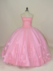 Cariño sin mangas con cordones dulce 16 vestidos baby pink tul