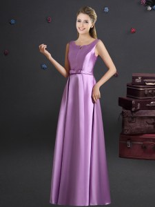 Popular empire quinceanera corte vestidos lila correas elástico tejido satinado sin mangas piso longitud cremallera