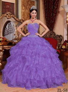Púrpura Oscuro Vestido De Fiesta Dulceheart Hasta El Suelo Organdí Bordado Vestido De Quinceañera