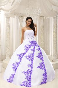 Hermoso Bordado Blanco Vestido De Fiesta 2015 Vestido De Quinceañera para Noche Formal