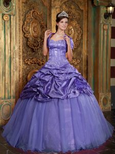 Púrpura Vestido De Fiesta Dulceheart Hasta El Suelo Tafetán Y Organdí Vestido De Quinceañera