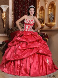 Rojo Coral Vestido De Fiesta Estrapless Hasta El Suelo Tafetán Vestido De Quinceañera