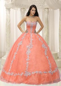 Naranja Dulceheart Y Beaded Decorate para 2015 Vestido De Quinceañera