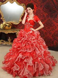 Volantes Bordado Dulceheart Organdí Brush / Cepillo Rojo Wedding Vestido